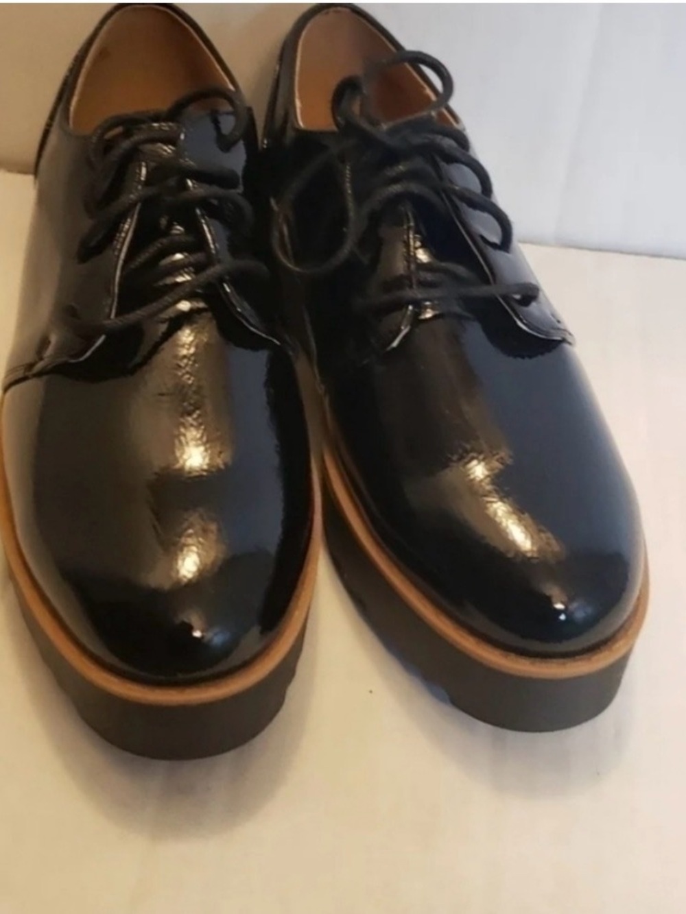 Black Patent Leather Women’s Chunky heel shoes